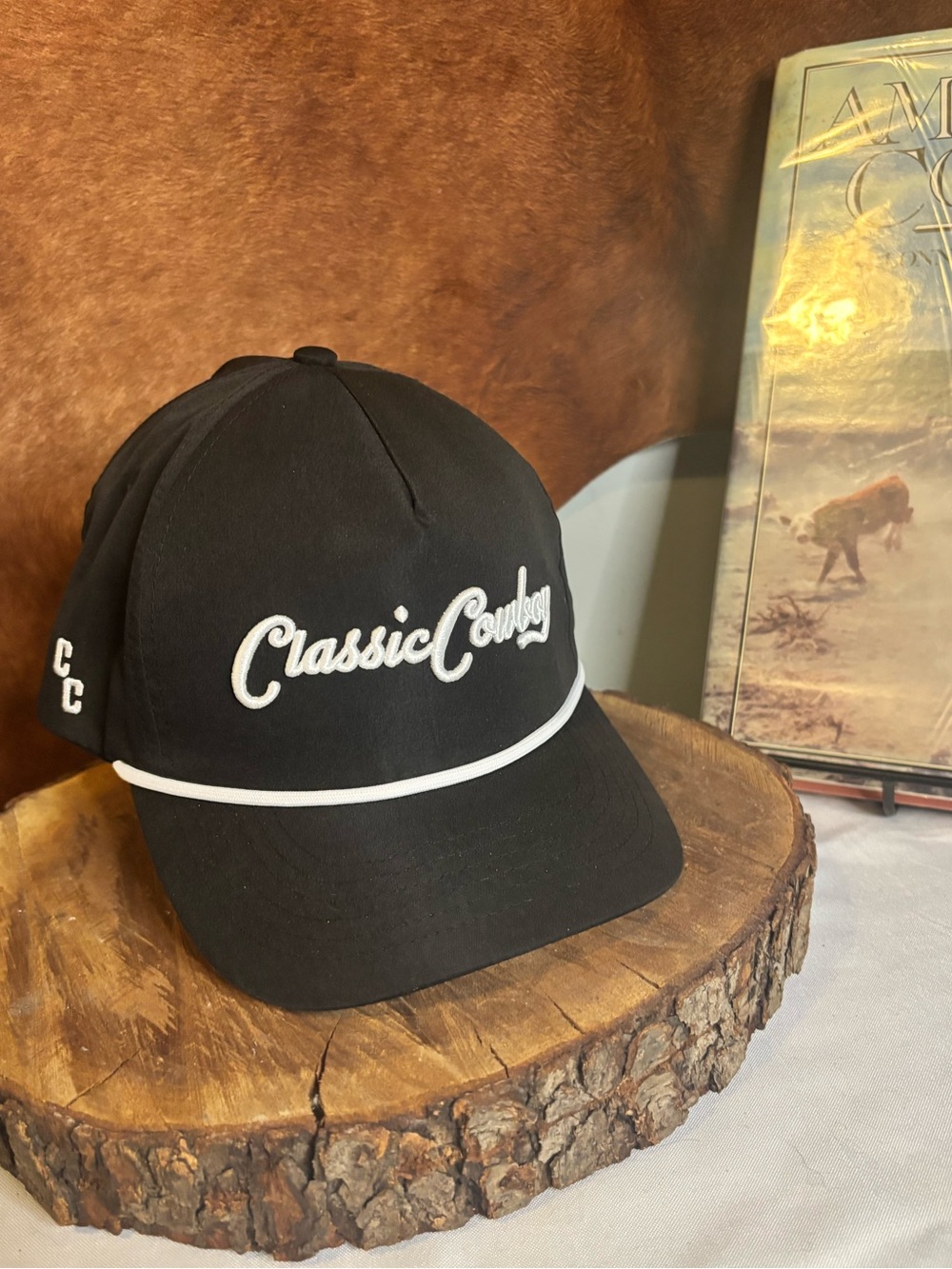 Classic Cowboy Snapback Hat | Black Rope Cap Western Ranch Country Style